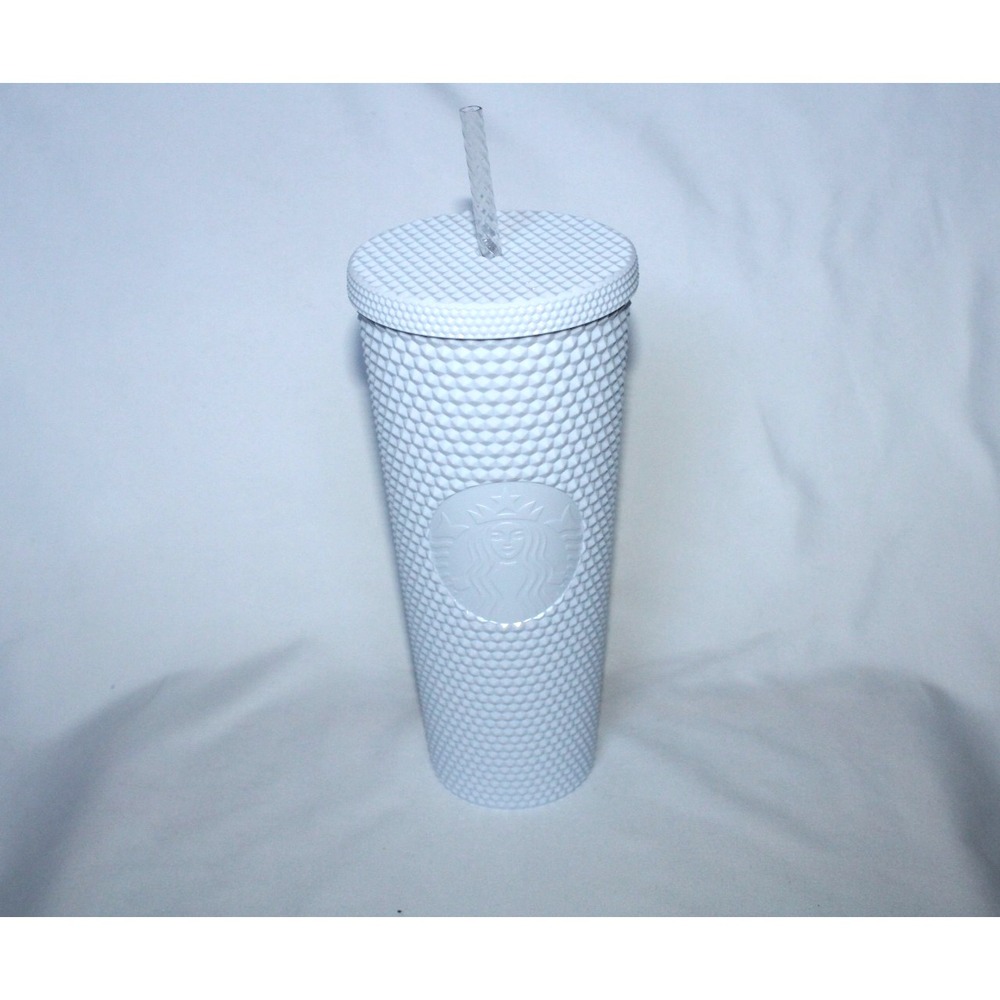 2023 Starbucks White Studded Venti Tumbler Cold Cup + Straw 24 oz - BRAND NEW